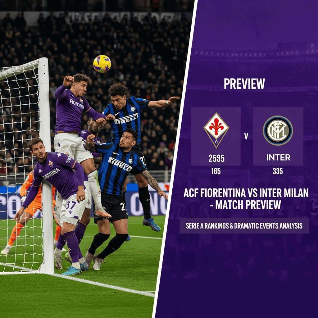 Strzelanie gola podczas meczu Fiorentina kontra Inter Milan na stadionie. Fotografia sportowa z akcji futbolu, przekazująca emocje i dynamikę meczu piłkarskiego, idealna dla fanów sportu i footballu.